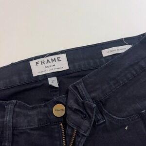 Frame Denim Le‎ Skinny de Jeanne Distressed Black Jeans Size 27